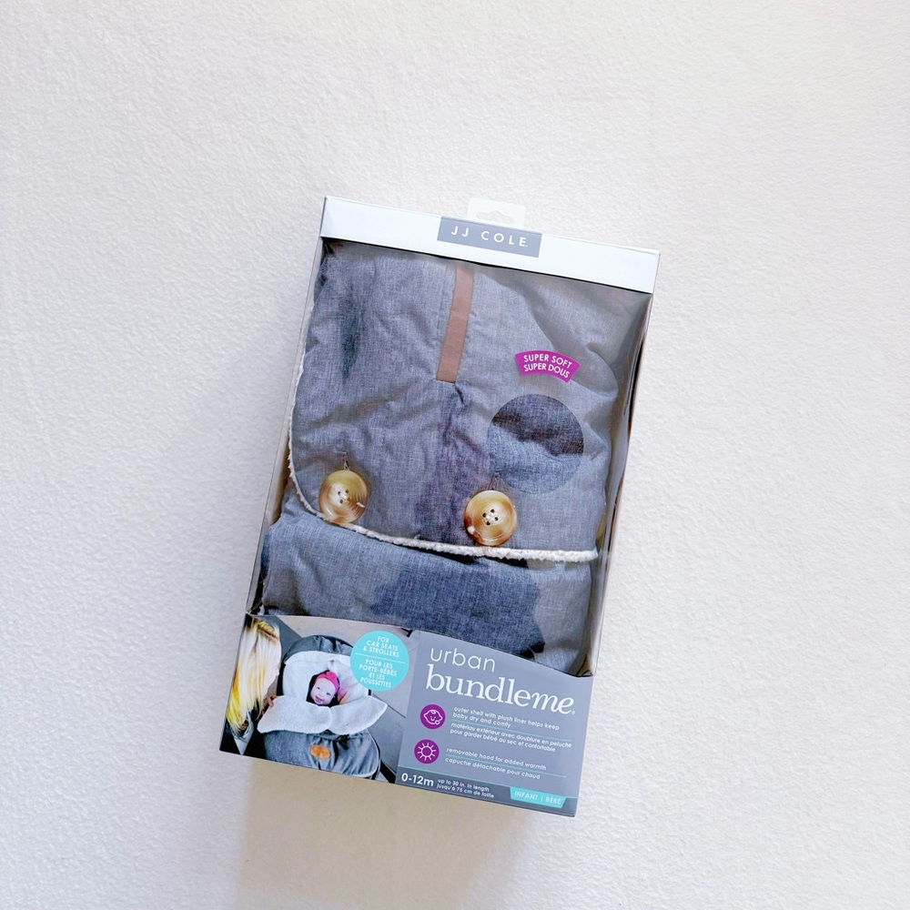 JJ Cole Urban Bundleme Baby Stroller & Car Seat Cover Heather Grey Plush Liner